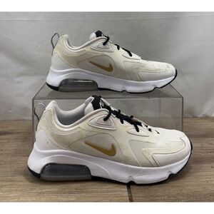 Nike Air Max 200 Cream Gold White Running Shoes Sneakers Women's Size 8.5